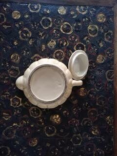 Cream-colored teapot