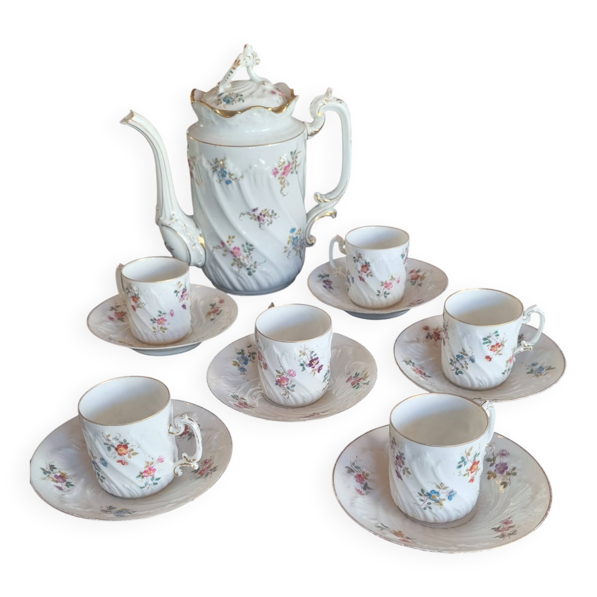 Antique fine porcelain coffee set