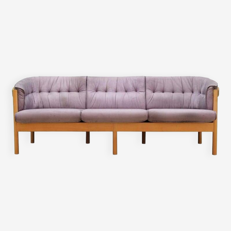 Lilac Velour Sofa Danish Design 1970s