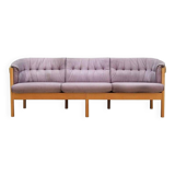 Canapé en velours lilas, design danois, années 1970, production : Danemark