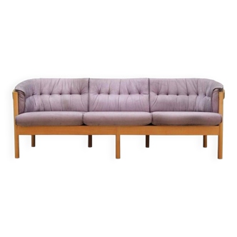 Lilac velour sofa, Danish design, 1970s, production: Denmark