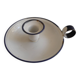 antique candlestick enamelled tin vintage candlestick Sweden