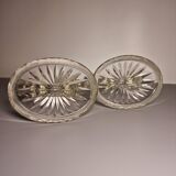 Bougeoirs Glass Belgium - XXth century