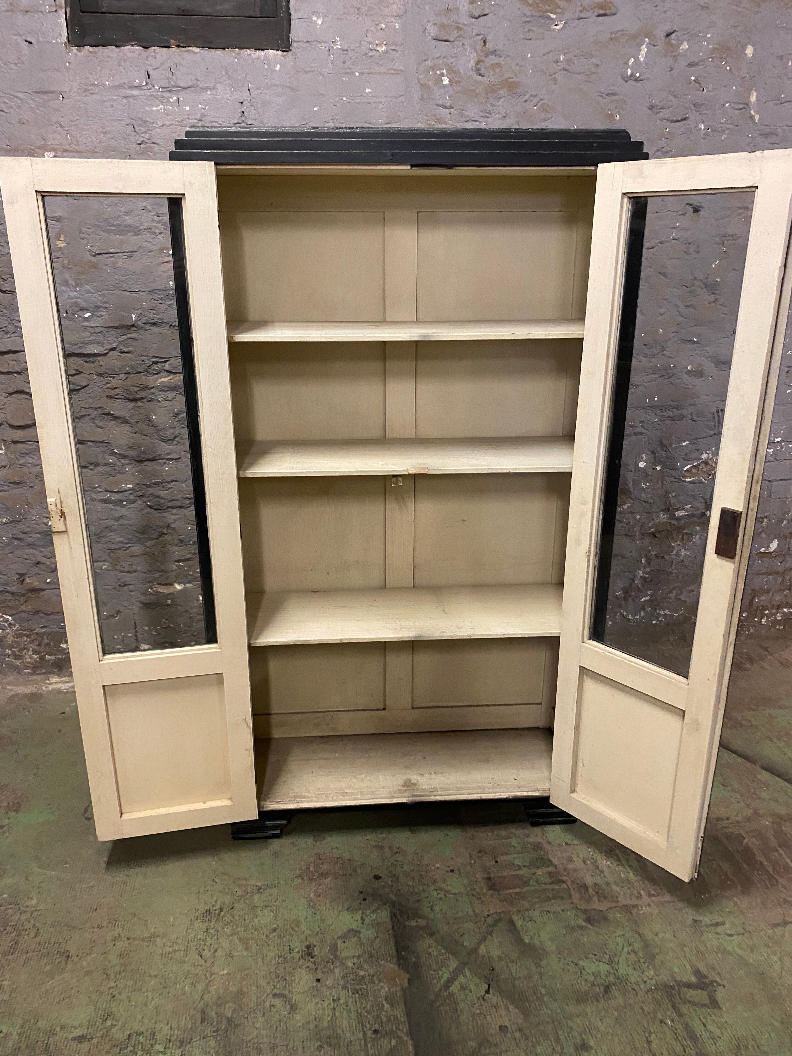 Black patinated vintage library