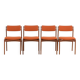 26104 Erik Buch teak and wool chairs, set of 4, Denmark, 1960s
