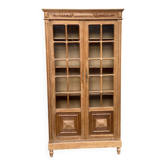 Vitrine parisienne art déco 1950 rénovée en chêne massif brut 101cm