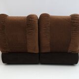 Canapé modulaire en velours italien Space Age, années 1970