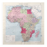 Carte Afrique ancienne 43x43cm de 1950