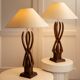 Paire de lampes organiques en bois - USA 1960