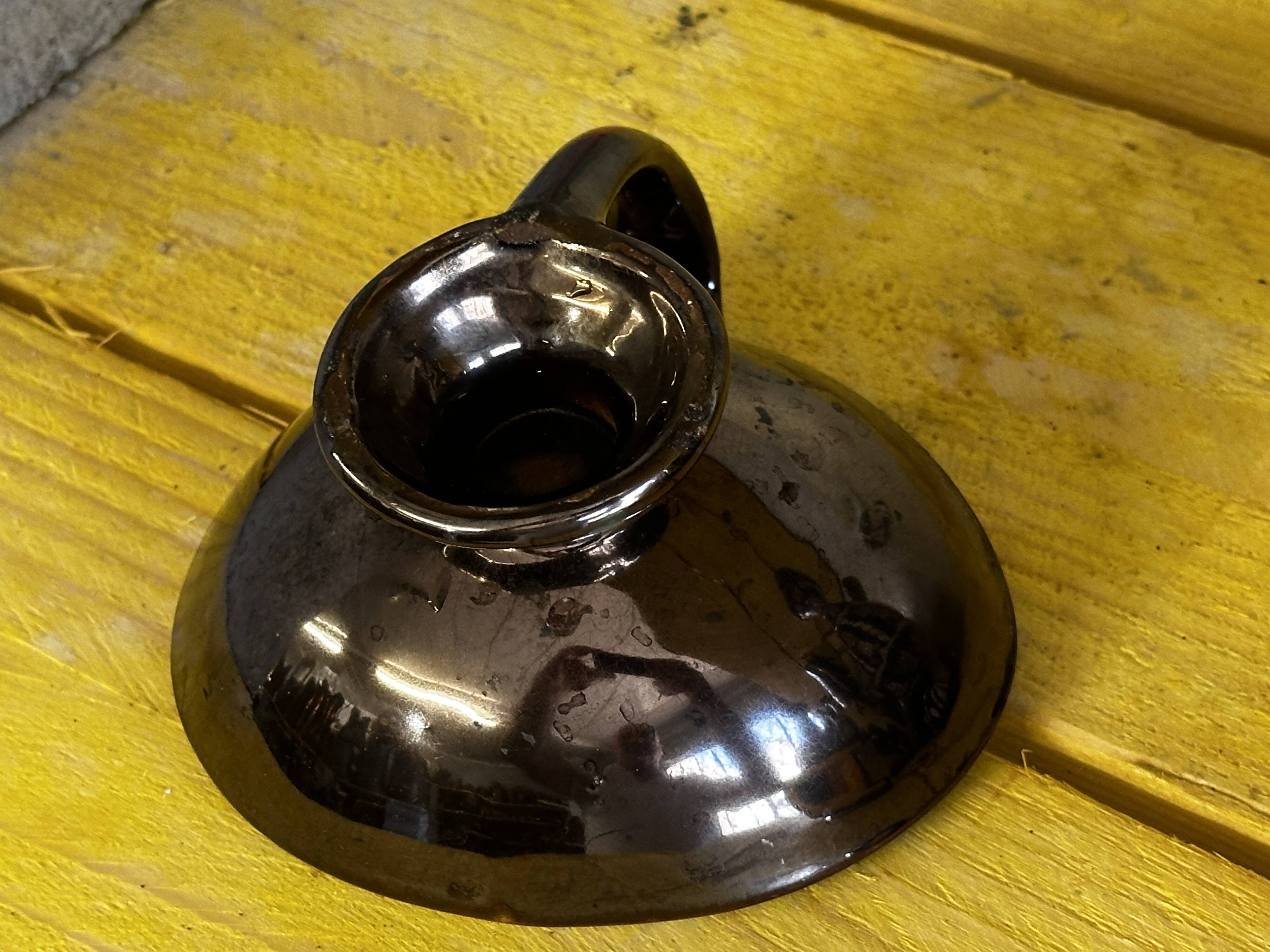 West Germany valet tray - Freeform, iridescent brown and red - 1960s