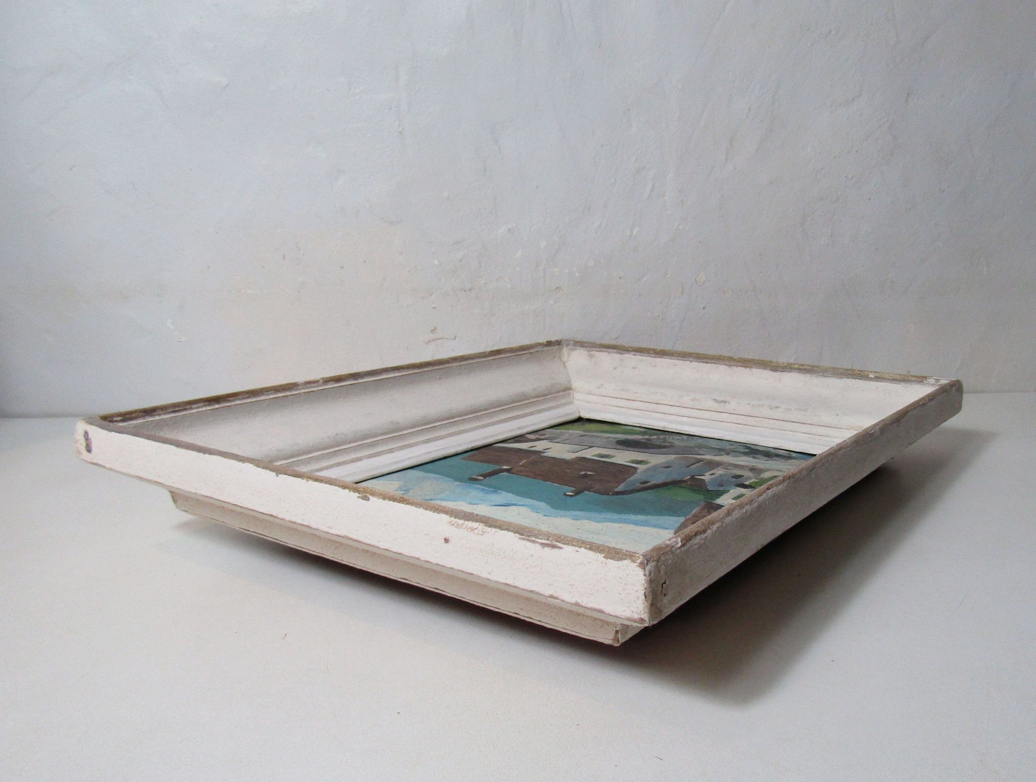 Tableau huile sur panneau, paysage montagnard