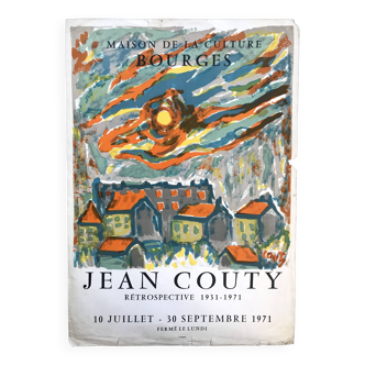 Jean couty (d'ap.), maison de la culture bourges, 1971. affiche originale en lithographie mourlot