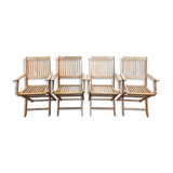Teak garden armchairs