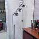 Lampadaire space age en métal chromé avec lumières magnétiques par Reggiani
