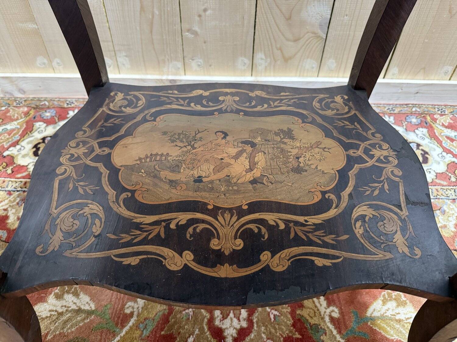 Louis XV style side table in marquetry