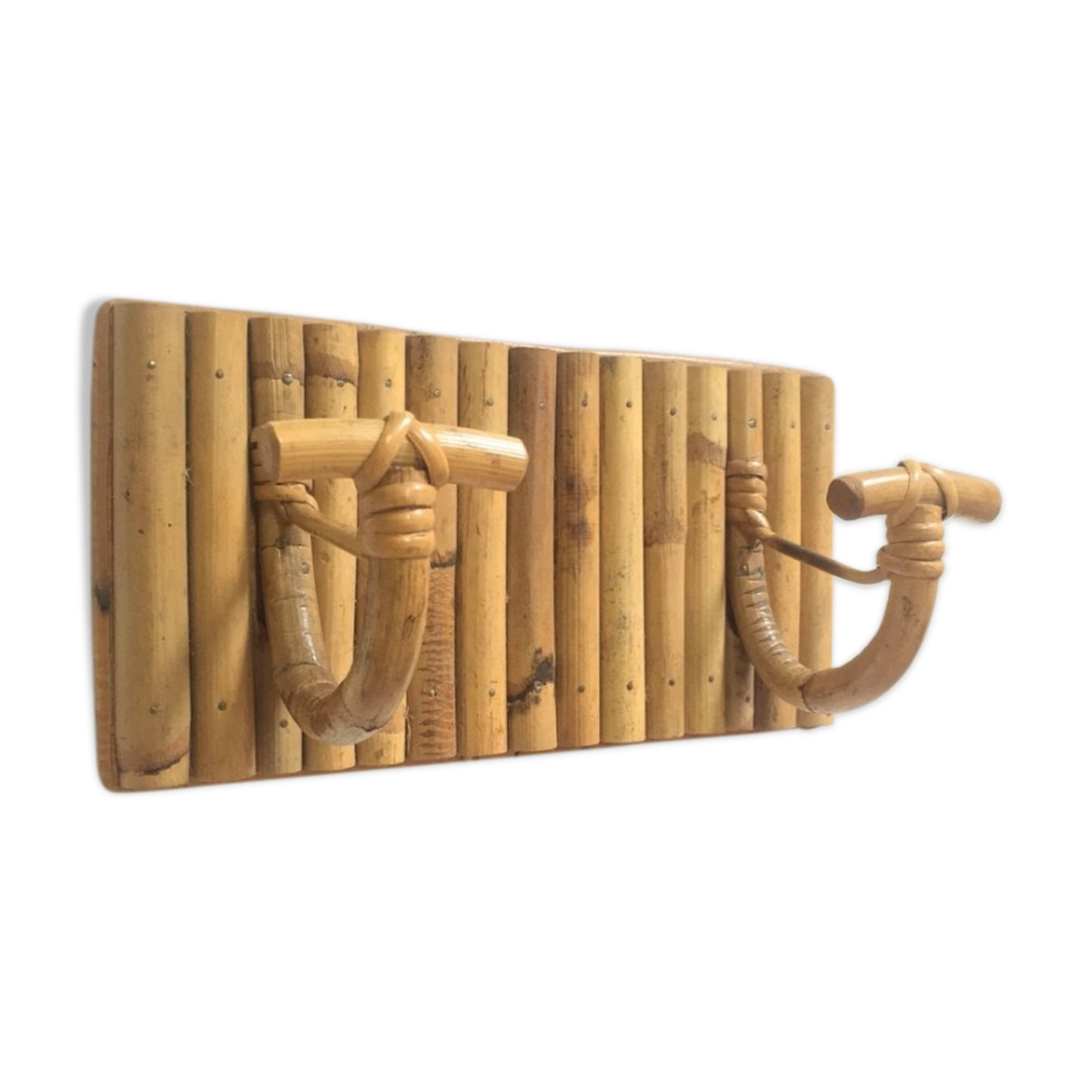 Rattan and vintage bamboo coat hanger