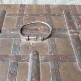 Old tribal chest in hammered metal