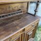 Large antique two-body buffet in wood - Carved dining room furniture