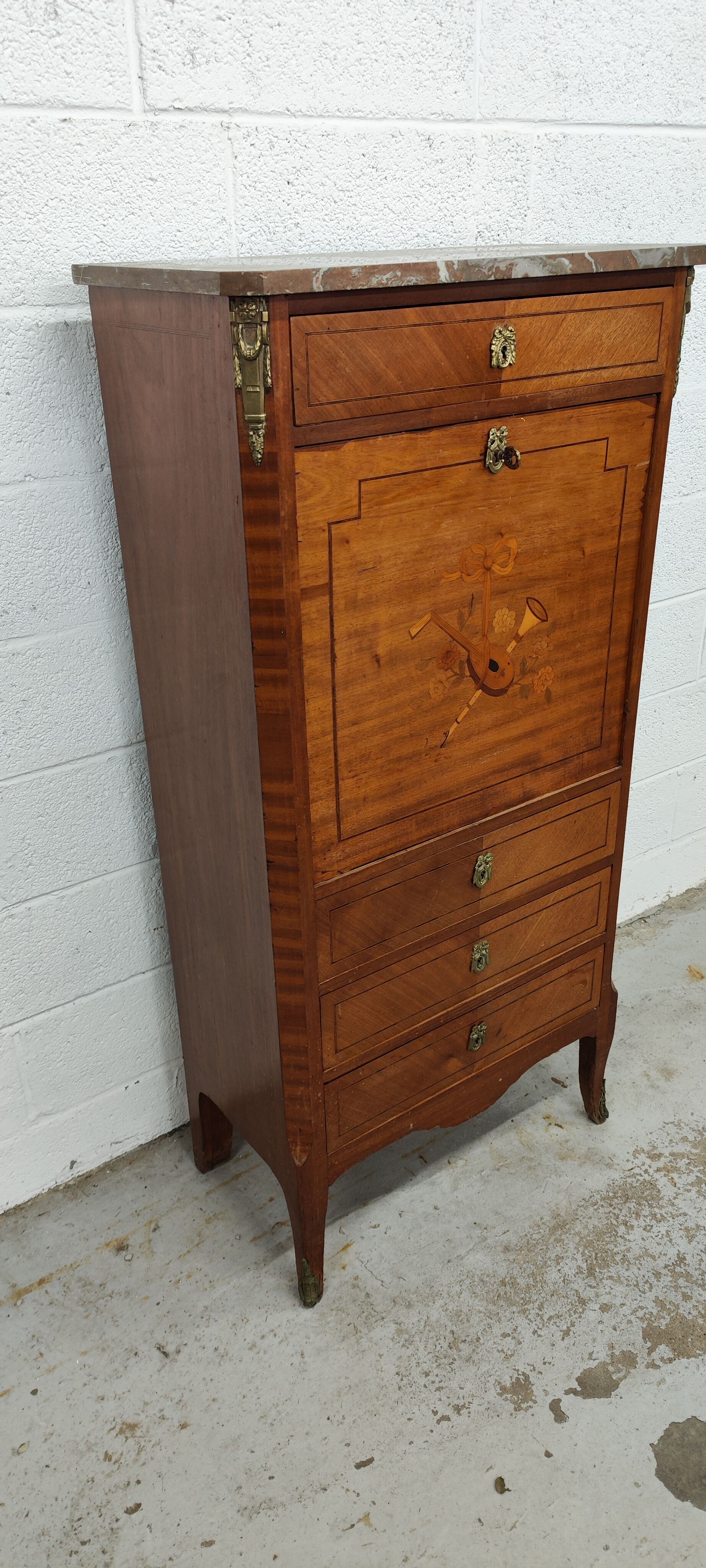 Former secretary marquetry and gilded bronze fittings