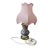 Small earthenware lamp from Gien. Cashmere decoration.