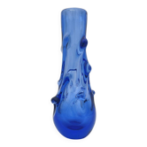 Vase Jan Beránek Chribska Art Glass Blue 27cm 1.68kg Mid-Century