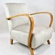 Fauteuil en velours beige allemand Art Déco, années 1960