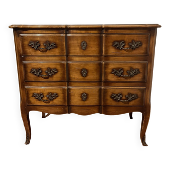 Louis XV chest of drawers in solid cherry wood