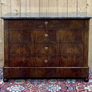 19th century Restoration chest of drawers in mahogany and marble top