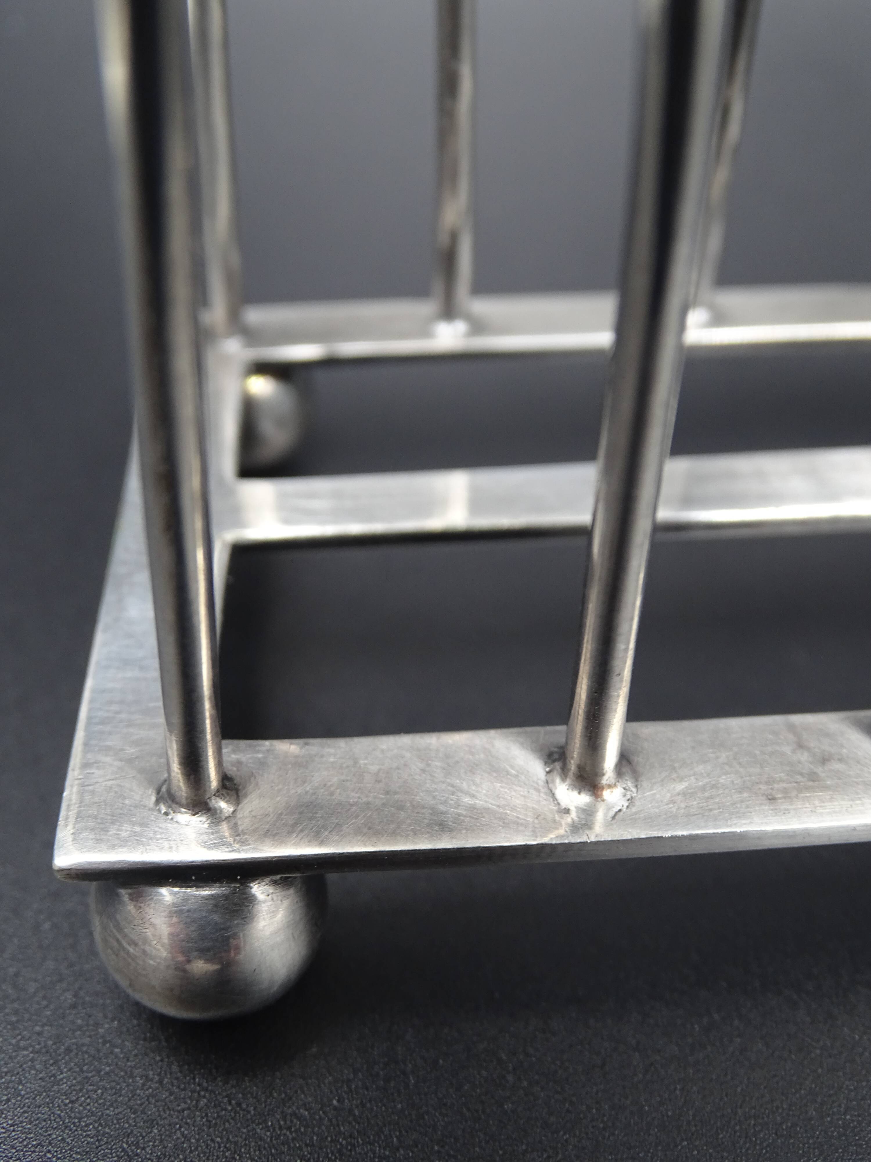 Silver metal toast carrier - circa 1940