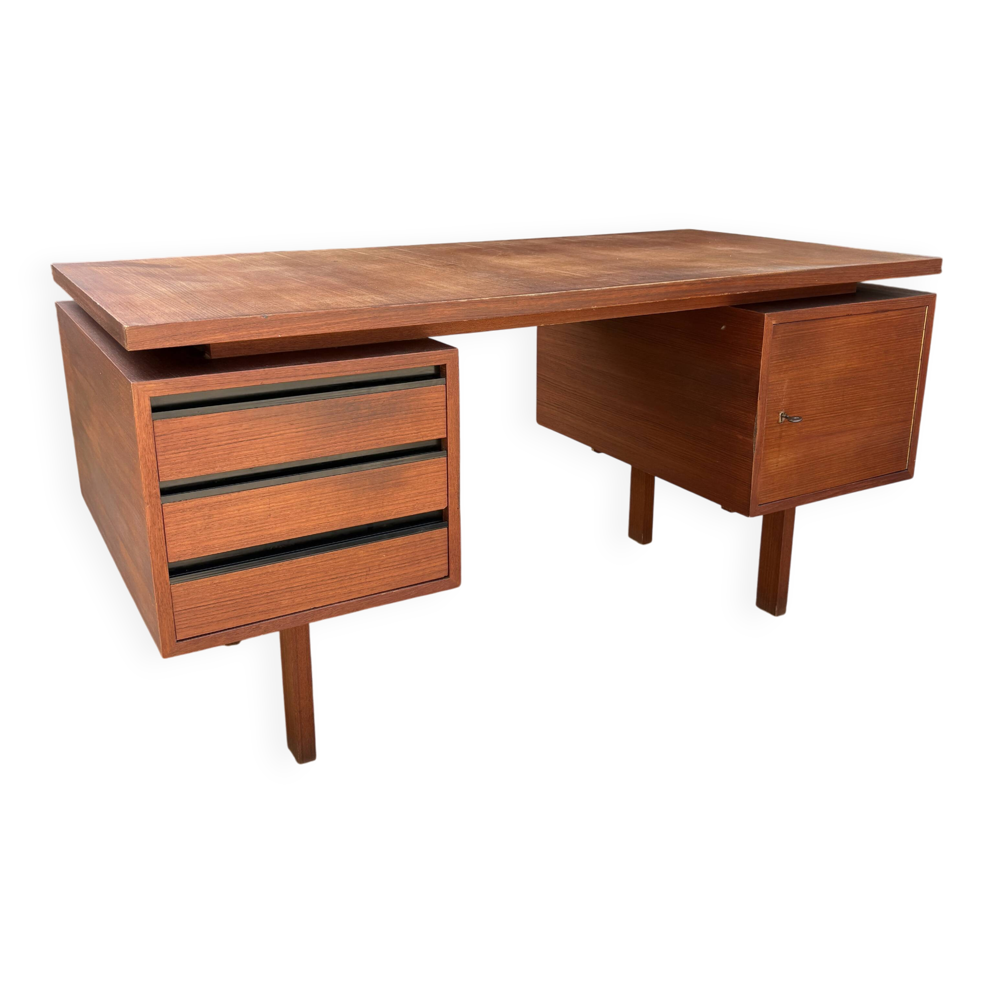 Bureau double face en teck « Musterring International »vers 1960