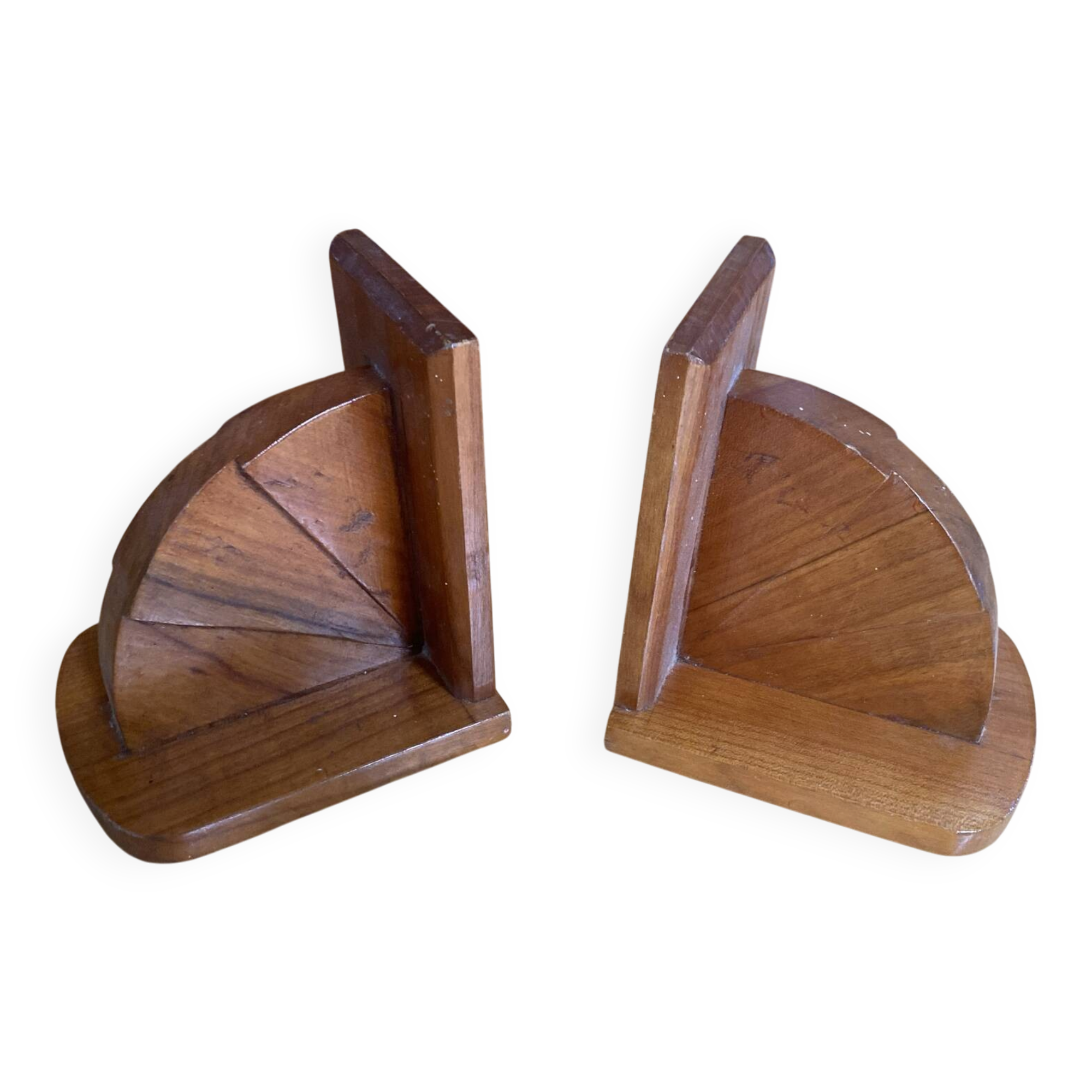 Paire de serre-livres anciens Art déco en bois, France