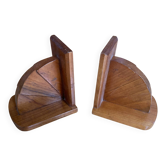 Pair of Vintage Art Deco Wooden Bookends Made in France #E068