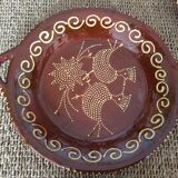 5 flat plates in glazed terracotta