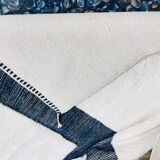 Handmade white and black Berber rug