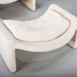 P60 chairs and ottomans by Vittorio Introini for Saporiti, 1960s, set of 4