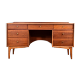 Midcentury William Lawrence desk in teak and brass