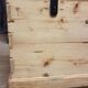 Old curved travel trunk, in pine, stripped 98x60x65