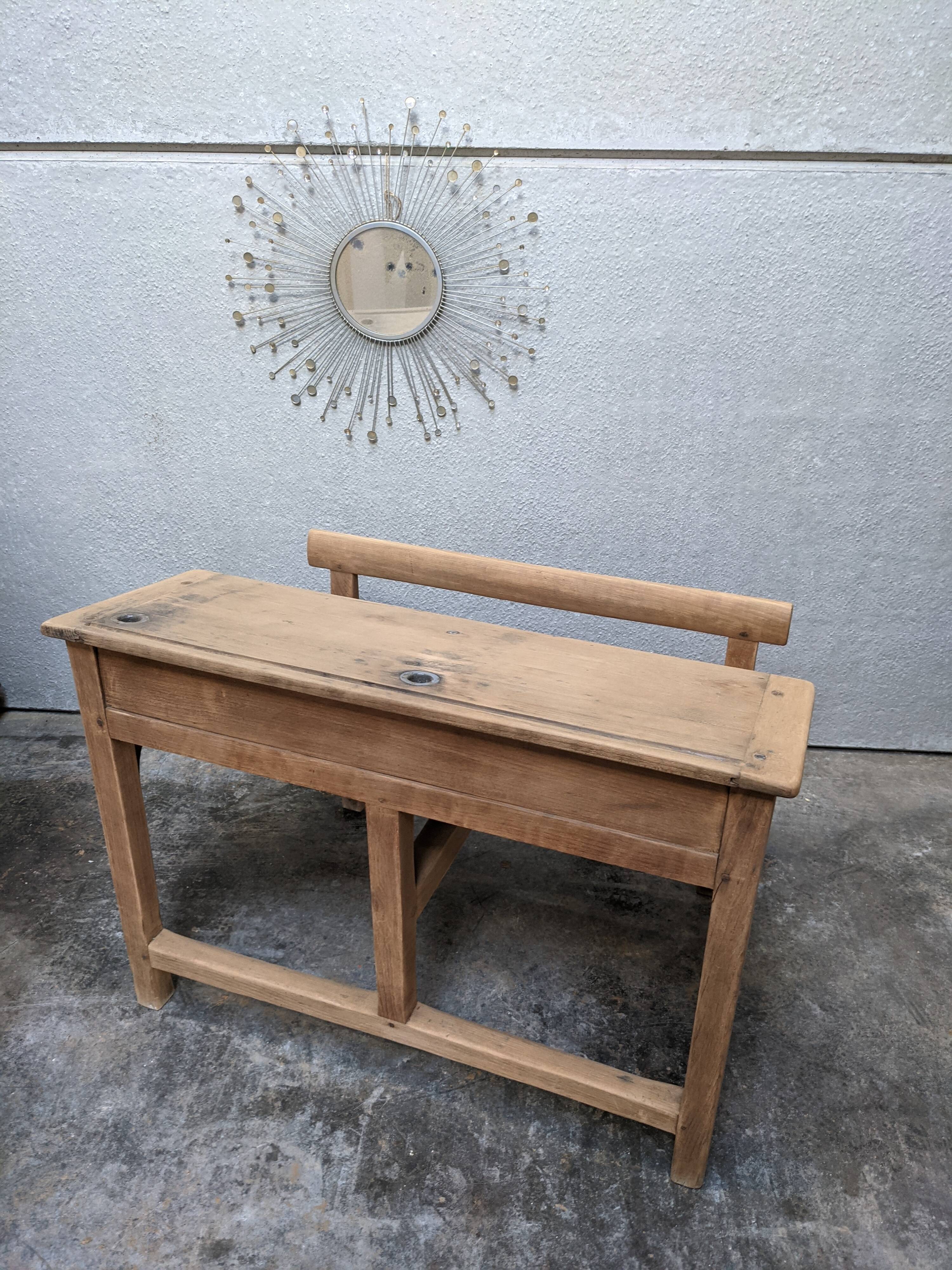 Wooden school desk from the 1960s