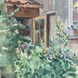 Watercolor landscape signed and dated 1973
