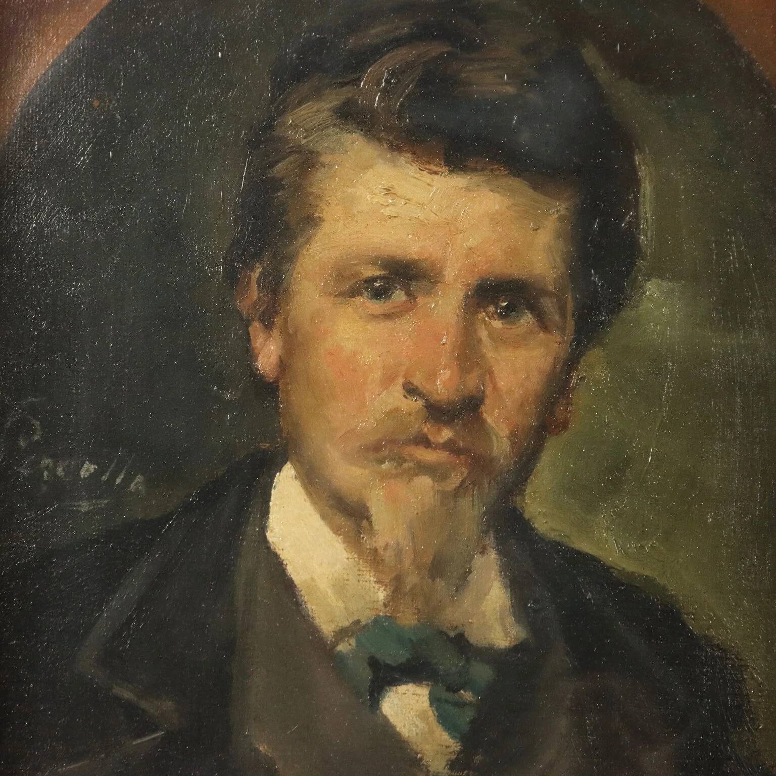 Ancient painting signed Giovanni Pezzotta, oil on canvas, 19th century.