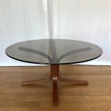 Round designer coffee table "Siesta", INGMAR RELLING for WESTNOFA, 1970s