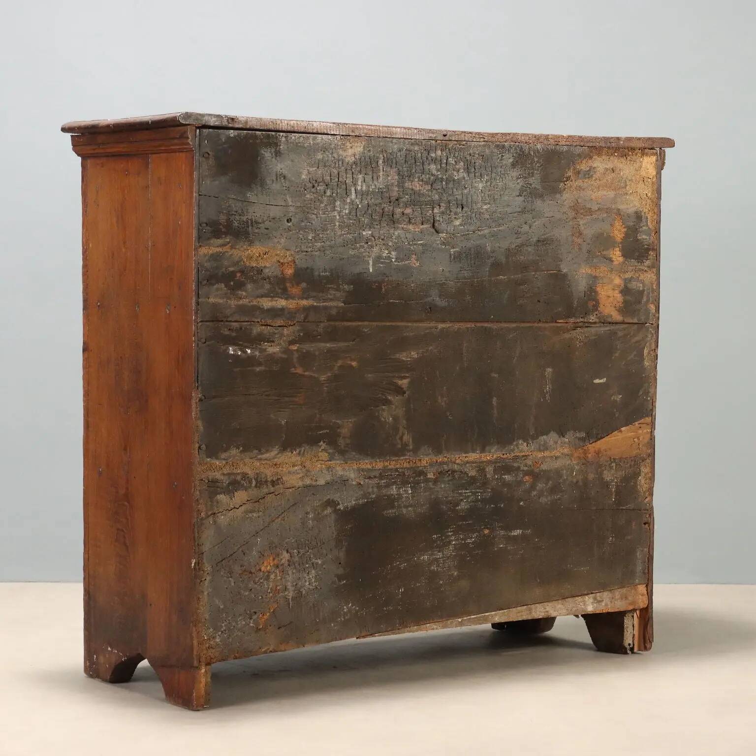 Chestnut buffet with bi-partite panel doors