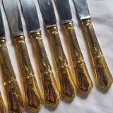 12 Table Knives in Gold Metal