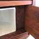 Night table / vintage bedside table tray marble marble veined Bordeau art deco year 30