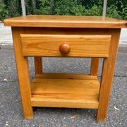 Solid pine bedside table with drawer 1990