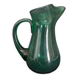 Pichet en verre vert XXème