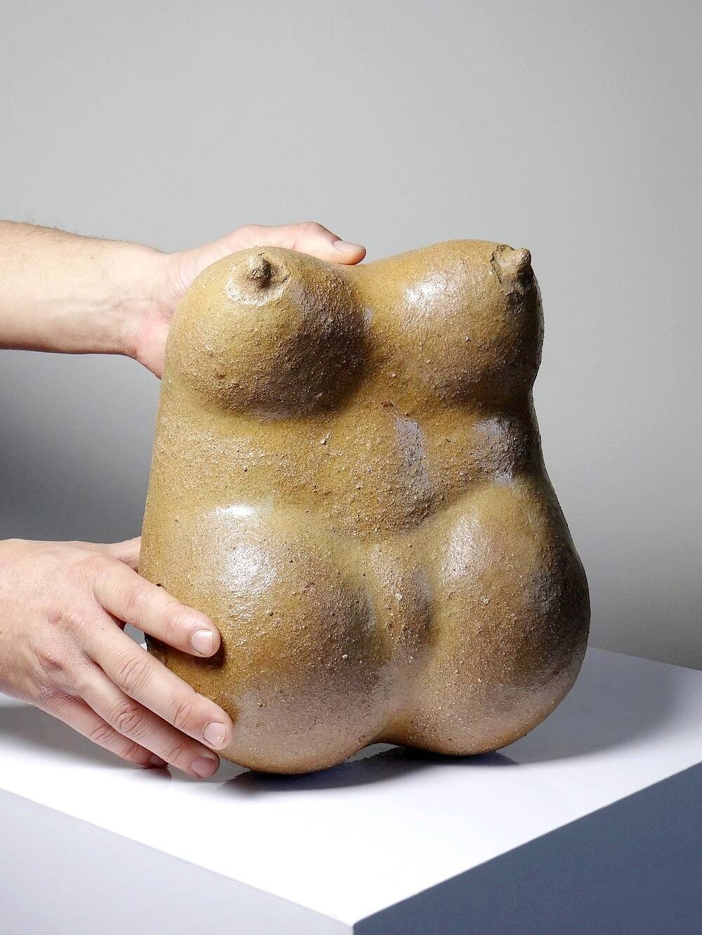 Large sculptural sandstone Venus, female bust, signed vintage, vintage 90