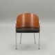 Calligaris armchair – curved wood & chrome, Italian design (x3 available)