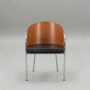 Fauteuil Calligaris – bois courbé & chrome, design italien (x3 dispo)