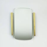 1950s 1960s mid century modern WALL MIRROR with metal and brass frame